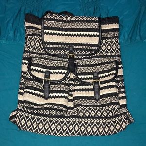 Tribal print drawstring backpack